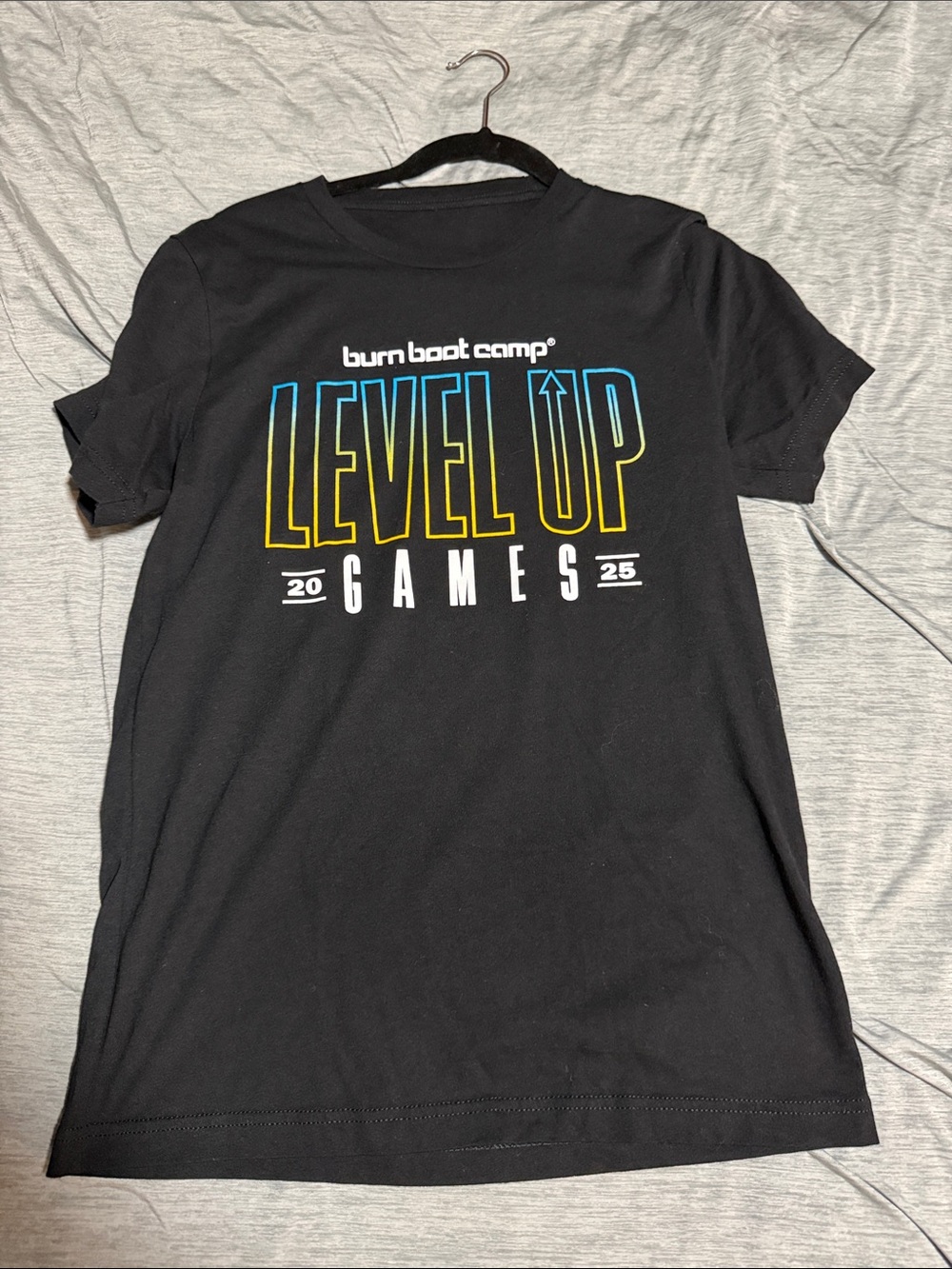burn boot camp Black "Level Up Games" Graphic Tee